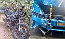 Thirthahalli: ಬಸ್ ಚಾಲಕನ ಬೇಜವಾಬ್ದಾರಿಯಿಂದ ಅಪಘಾತ; ಬೈಕ್ ಸವಾರನ ಸ್ಥಿತಿ ಗಂಭೀರ