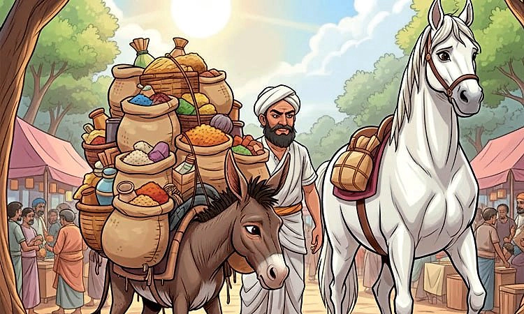 Kids Story: ಕತ್ತೆಯನ್ನು ಹೊತ್ತ ಕುದುರೆ