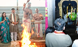 ಮಂಡ್ಯದ ಭೂವರಾಹನಾಥ ಸ್ವಾಮಿ ದೇಗುಲಕ್ಕೆ ಡಿ.ಕೆ.ಶಿವಕುಮಾರ್ ದಂಪತಿ ಭೇಟಿ