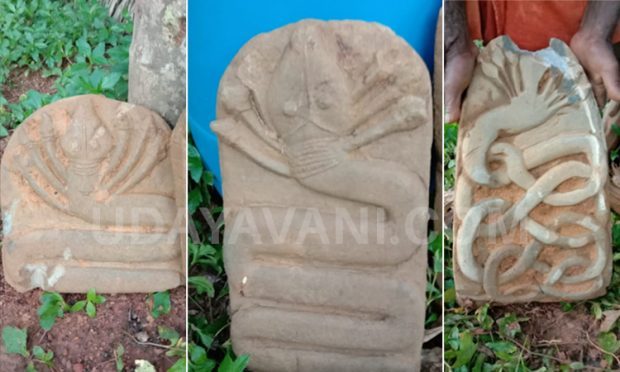 Belthangady, Carved stone tablets, Sonandur village, Naga bana, Jeernoddhara, Nag yaksha, Nag yakshi
