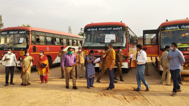 ಕೊಪ್ಪಳದಿಂದ ರಾಜಸ್ಥಾನಕ್ಕೆ KSRTC ಬಸ್ಸುಗಳಲ್ಲಿ ಹೊರಟ 96 ವಲಸಿಗ ಕಾರ್ಮಿಕರು