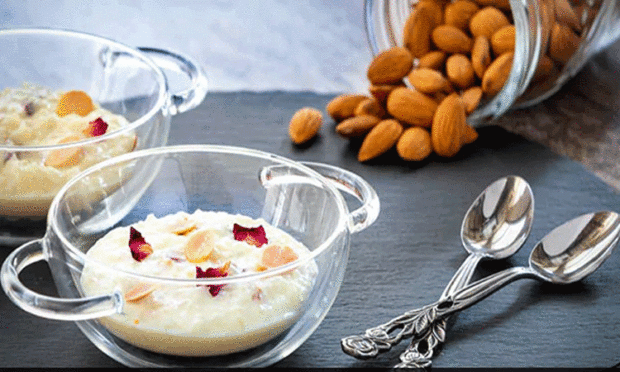Almond And Rose Kheer Recipe