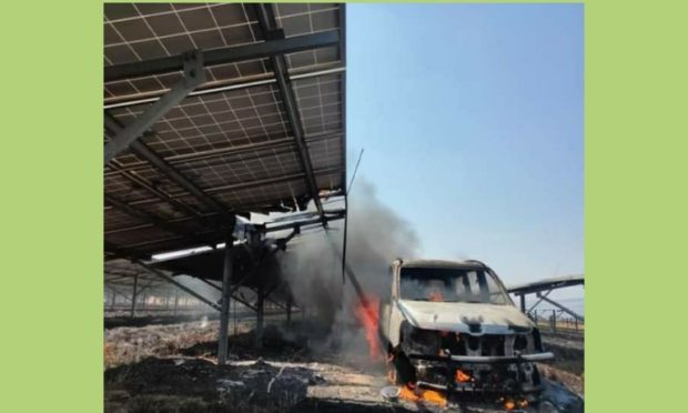 fire accident in solar park