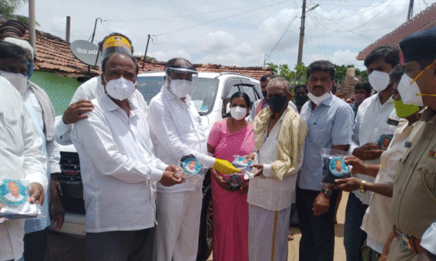 Mask distribution to villagers