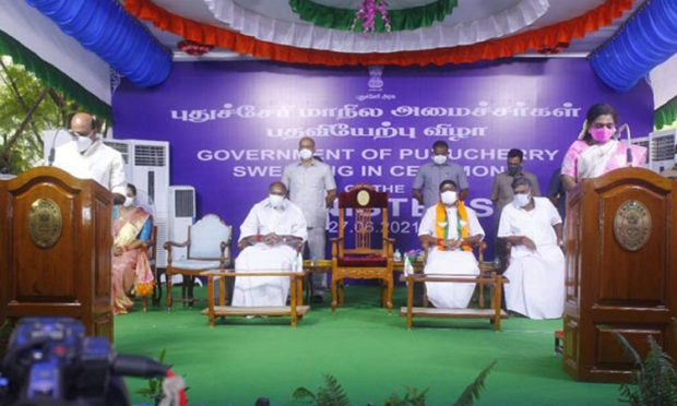 Five Ministers- Two From BJP- Take Oath In Puducherry