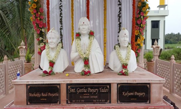 built a statue in memory of Mother, grandmother, great-grandmother in Kaup Udupi