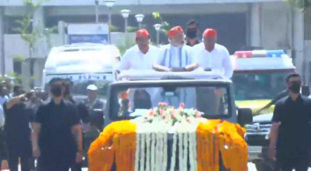 PM Narendra Modi’s roadshow in Ahmedabad