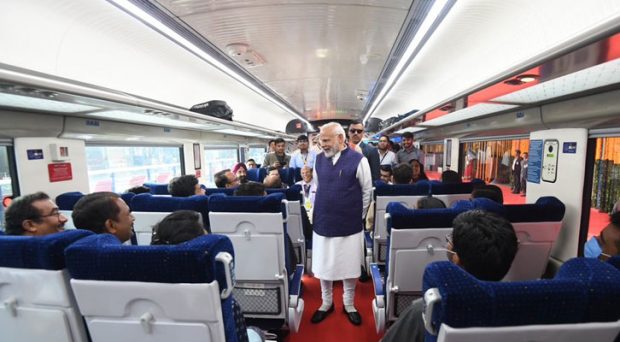 PM Narendra Modi flags off India’s sixth Vande Bharat train