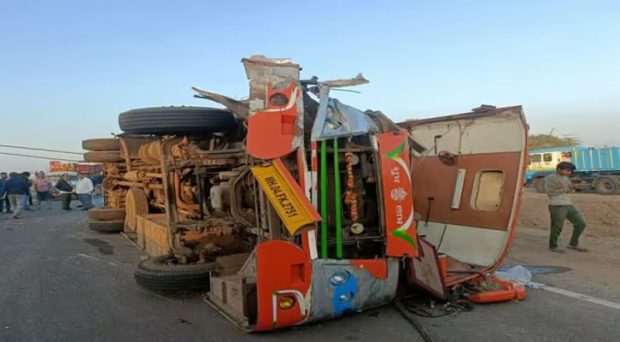 bus carrying Sai Baba devotees collides with truck