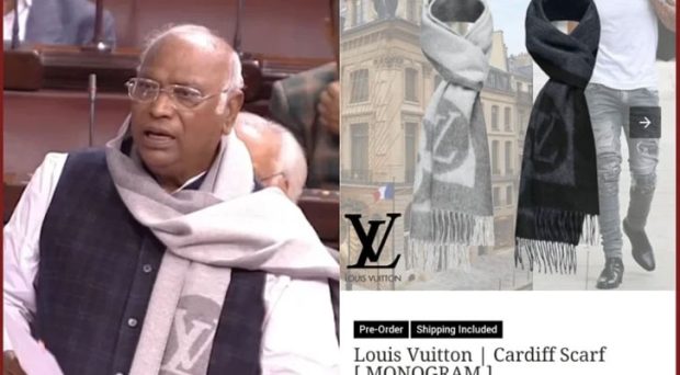Mallikarjun Kharge wears Louis Vuitton Scarf Worth Rs 56,332
