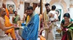 Darshan, Srujan Lokesh visit Mantralaya