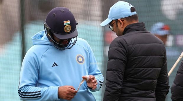 Rohit Sharma has got stuck in his left thumb while practice