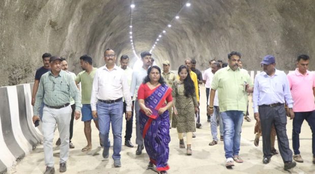 Inspection of Karwar Highway tunnel in the presence of Collector, MLA