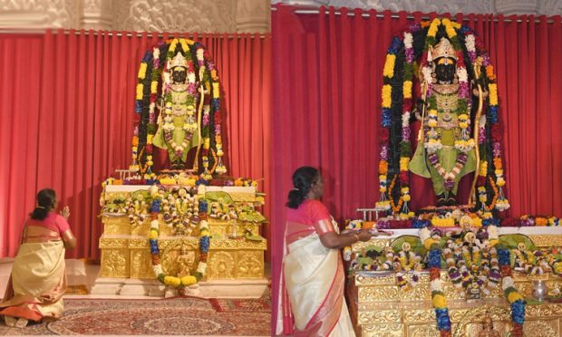 Ayodhya: ಅಯೋಧ್ಯೆ ಬಾಲ ರಾಮನಿಗೆ ವಿಶೇಷ ಆರತಿ ಬೆಳಗಿದ ರಾಷ್ಟ್ರಪತಿ ಮುರ್ಮು