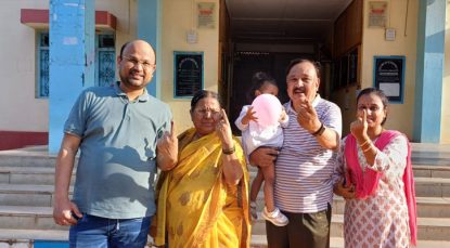 Gadag; Vinay came from England and voted